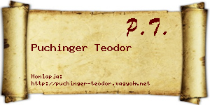 Puchinger Teodor névjegykártya